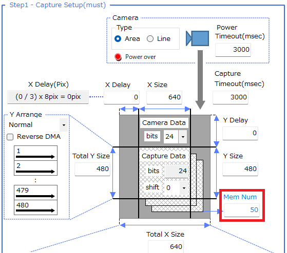 手順2_MemNumにバッファ数を指定
