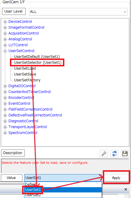 AHS-052VIR_UserSetSelector設定 AHS-052VIR_UserSetSelector設定